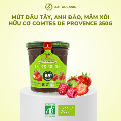 Mứt Dâu Tây, Anh Đào, Mâm Xôi Hữu Cơ Comtes de Provence Hũ 350gr