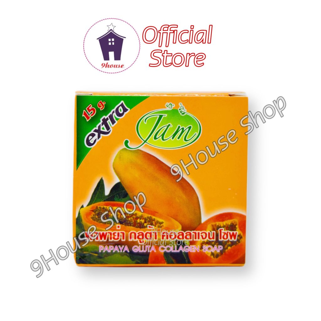 01 Cục Xà Phòng Đu Đủ Jam Papaya Gluta Collagen Soap Thái Lan 65gram