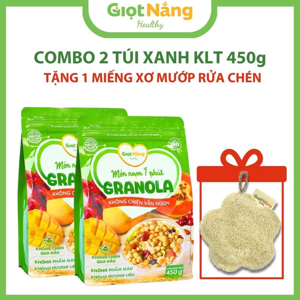 [Combo Giá Tốt] 2 Túi Granola Mới Ngũ Cốc Ăn Sáng Healthy Lành Mạnh Với Hạt Dinh Dưỡng Trái Cây Từ Giọt Nắng