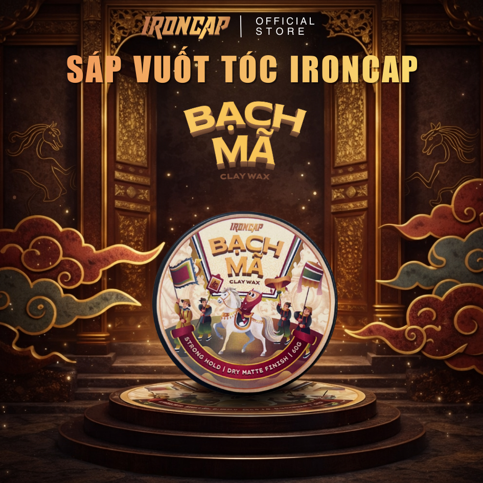 Sáp Vuốt Tóc Nam IRONCAP BẠCH MÃ - Sáp tạo kiểu tóc nam 2026 Claywax Ironcap