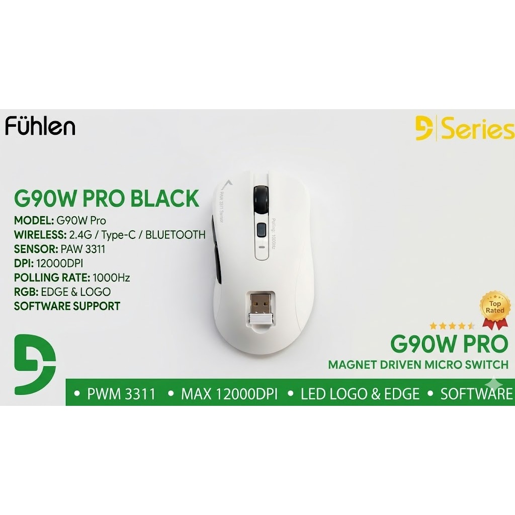 G90W Pro – Tiếp bước huyền thoại G90, nay mạnh mẽ hơn với 3 chế độ kết nối.