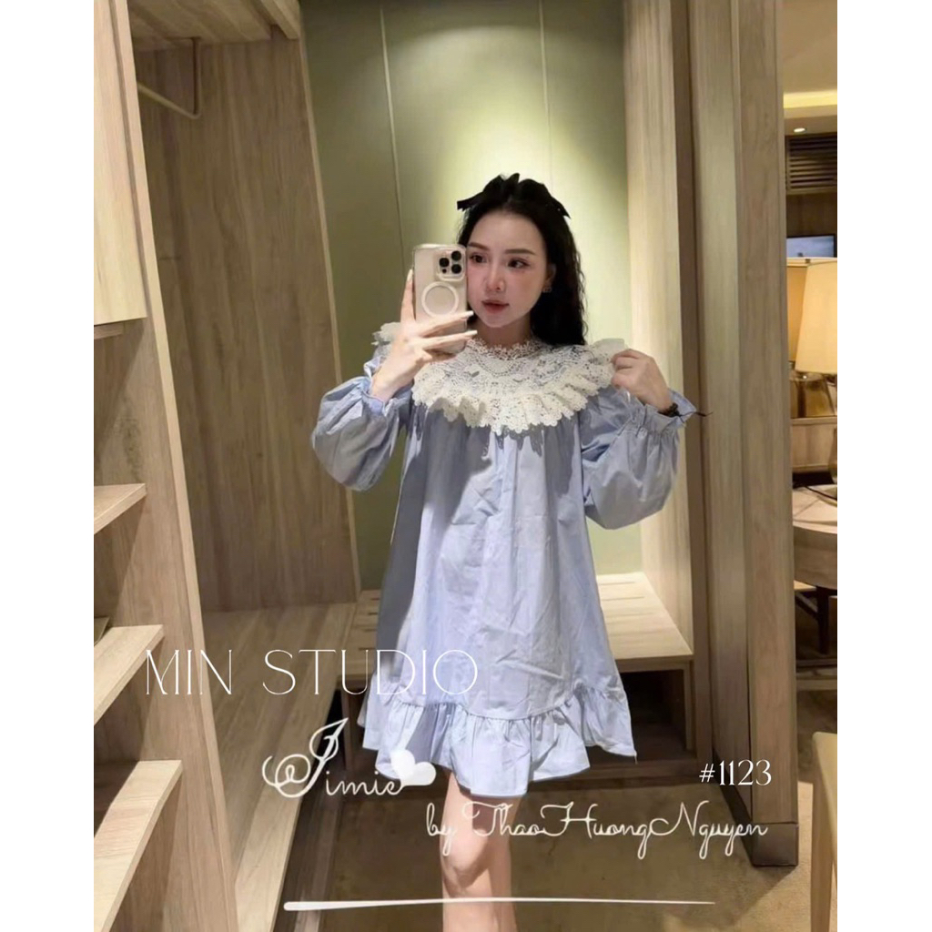ĐẦM BABYDOOL CỔ BÈO REN MIN STUDIO