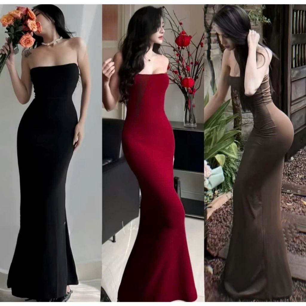 THAO | Đầm Body Cup Ngực Dáng Dài Có Mút Ngực Ôm Dáng Sang Trọng.Chất Thun Laodong T166