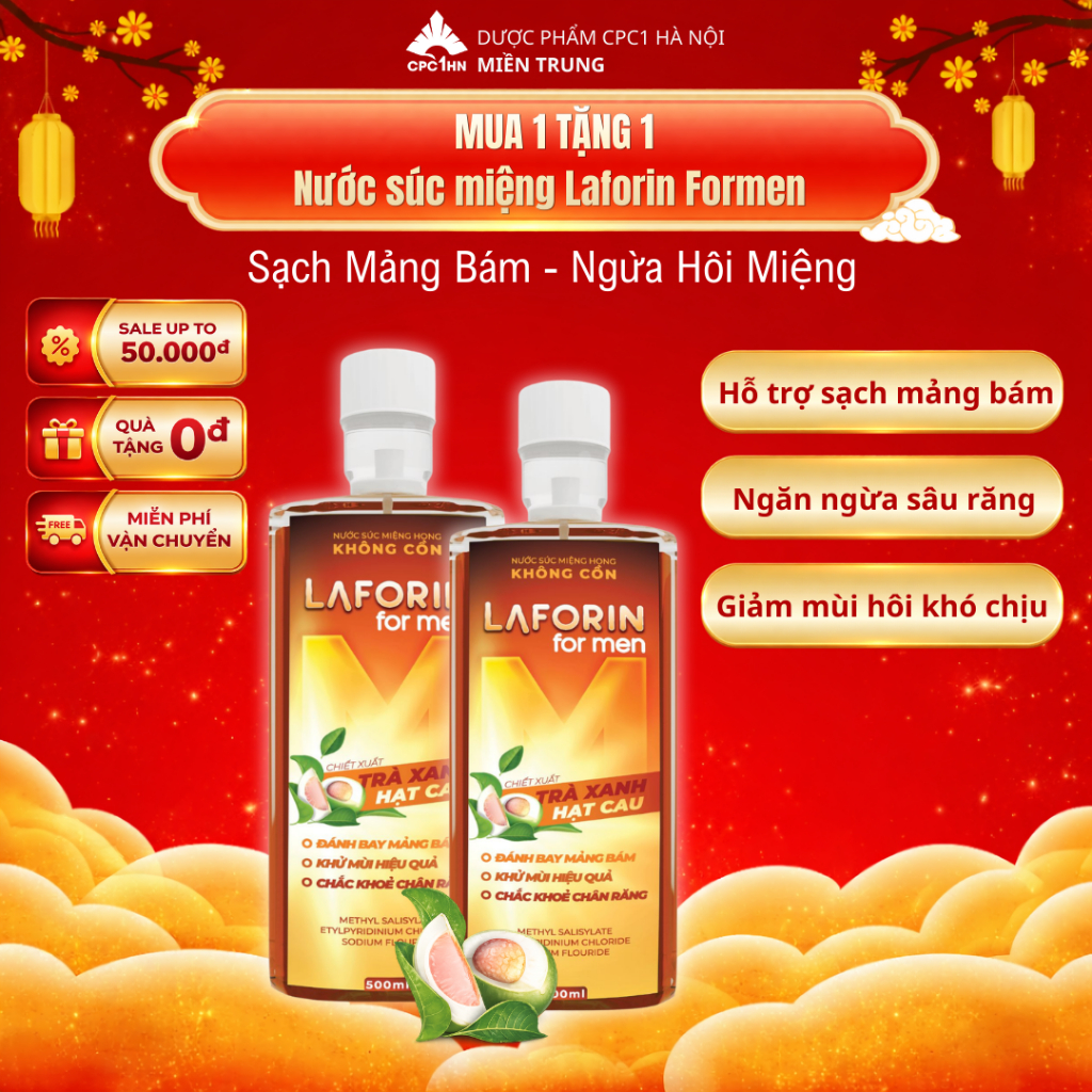 [Mua 1 Tặng 1] Nước Súc Miệng LAFORIN FORMEN - Làm Sạch Răng, Ngừa Mảng Bám Và Giảm Mùi Hôi Khó Chịu