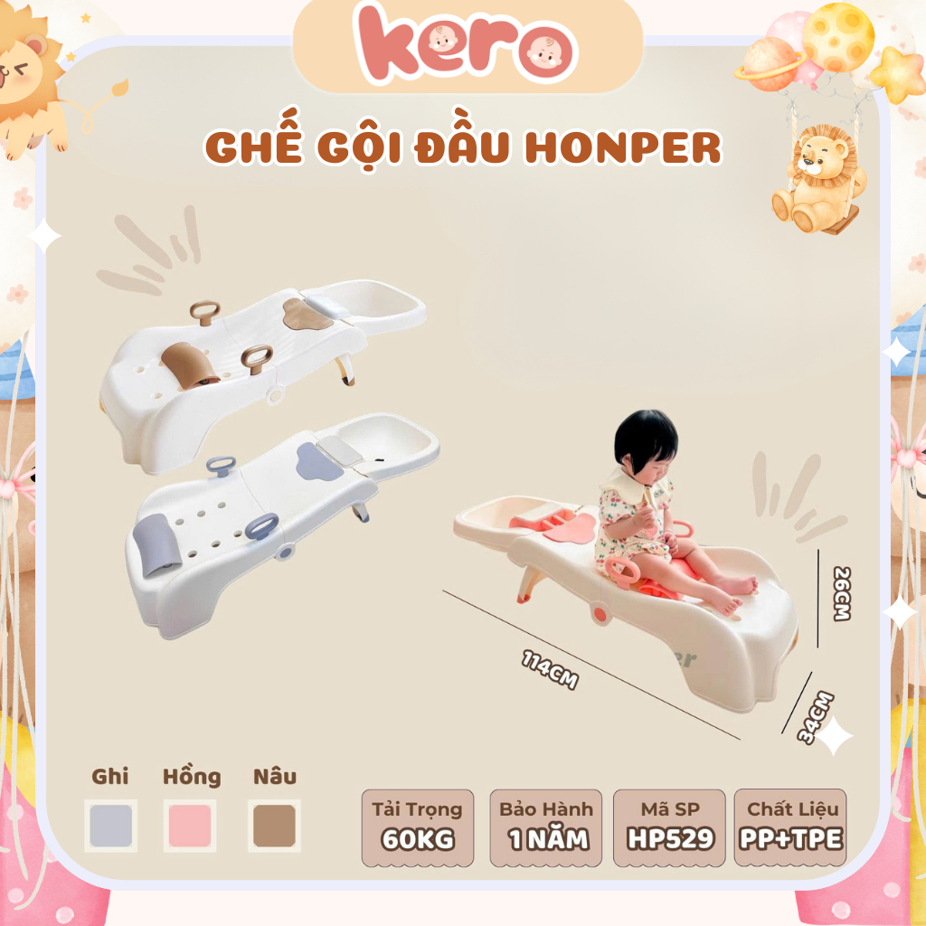 Ghế gội đầu spa tại nhà, ghế gội gấp gọn cho bé Honper 529 [Keroshop]