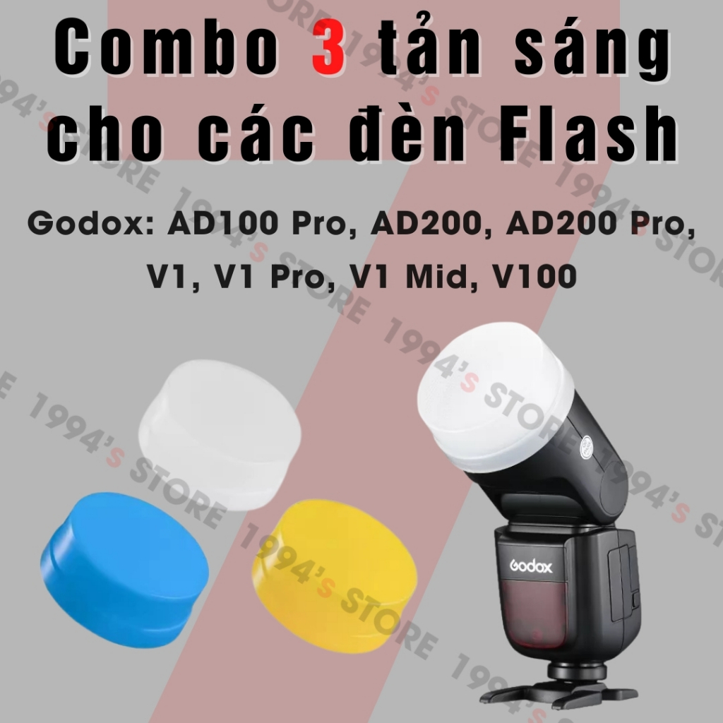 Tản sáng tròn cho đèn Flash Godox: AD100 Pro, AD200, AD200 Pro, V1, V1 Pro, V1 Mid, V100