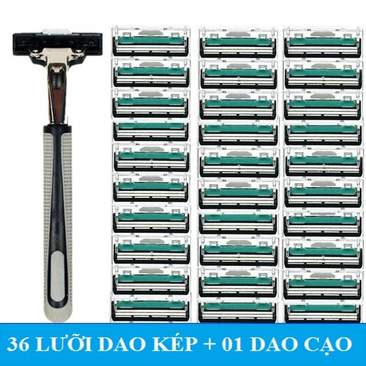 Combo 72 Lưỡi Dao Cạo Râu + 2 Cán Dao Tặng 2 Lọ Gel Làm Mềm Râu và Hộp Nhựa Đựng Cán(quangthuyet)