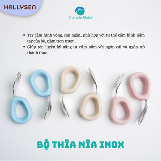 (CHÍNH HÃNG) Set thìa nĩa inox gấu BAR-ROT / cán vòng HALLYSEN, Spoon & Fork Set
