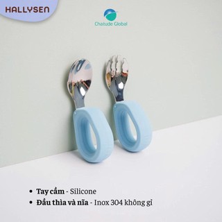 (CHÍNH HÃNG) Set thìa nĩa inox gấu BAR-ROT / cán vòng HALLYSEN, Spoon & Fork Set