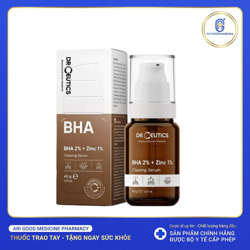 Serum DrCeutics BHA 2% + ZinC 1% Giảm Mụn Và Giảm Sưng Mụn