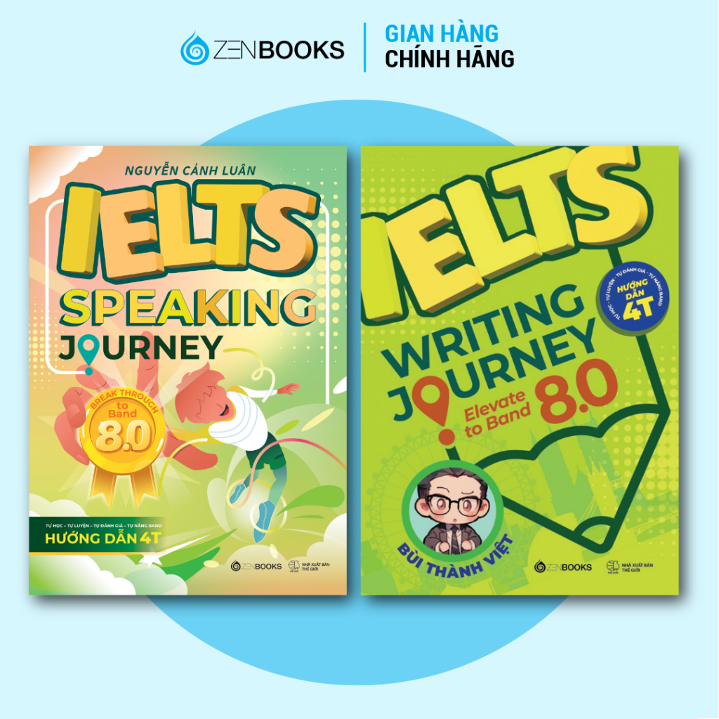 Combo Sách IELTS JOURNEY Nâng Cao: IELTS Speaking 8.0 và IELTS Writing 8.0