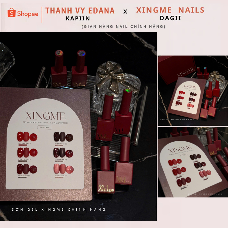 Set Sơn Gel Đỏ XINGME 6 Màu – Đỏ Thạch Rượu, Đỏ Ớt, Đỏ Tươi [THANH VY EDANA]