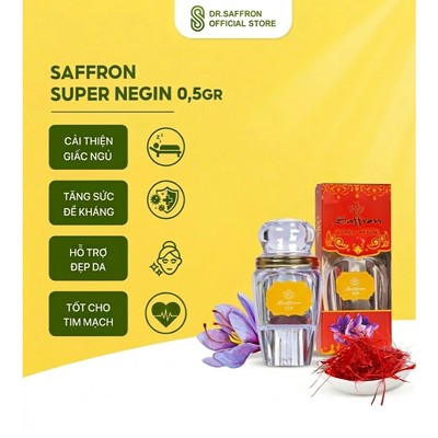 Nhụy Hoa Nghệ Tây Saffron Super Negin hộp 0,5gr