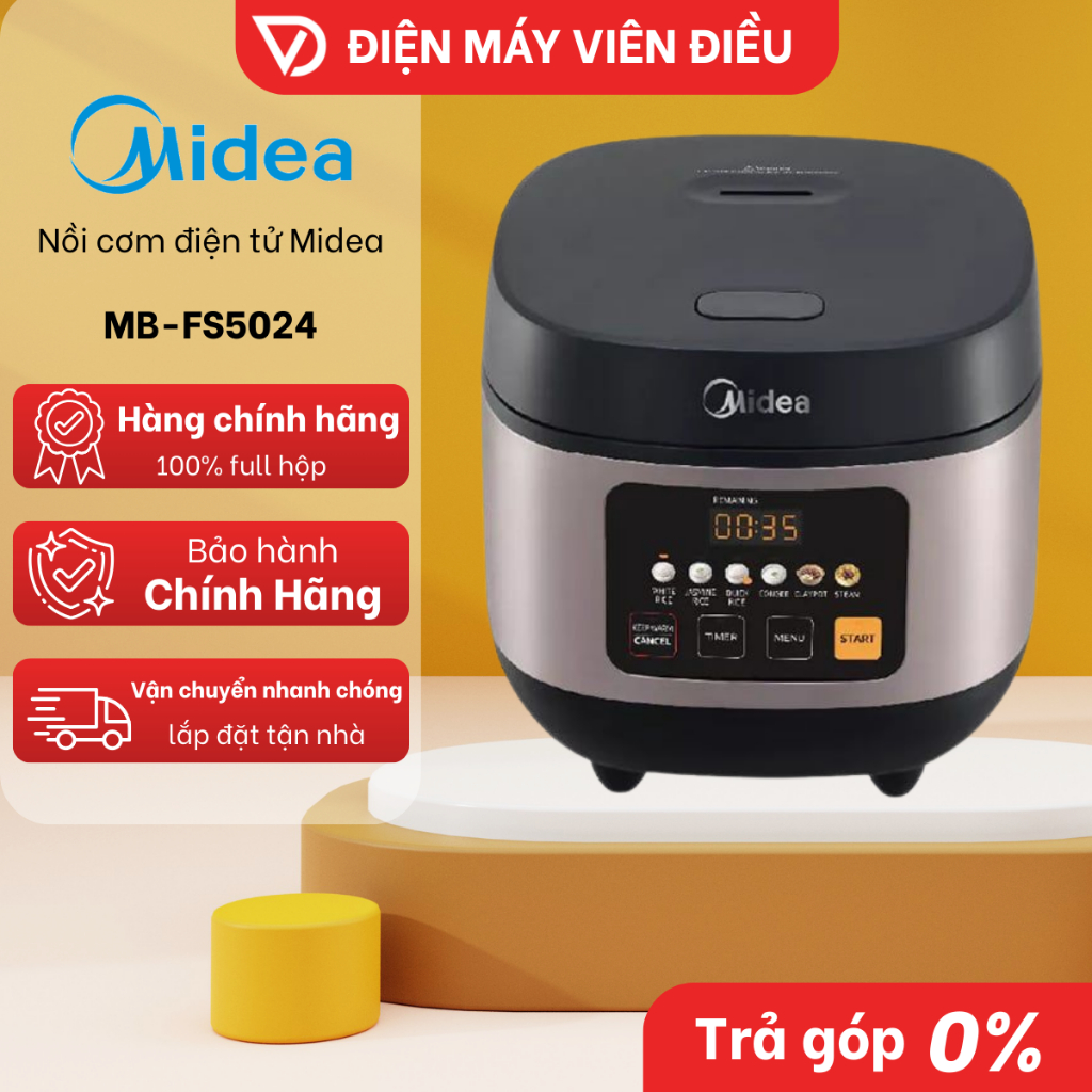 MB-FS5024 - Nồi Cơm Điện Tử Midea MB-FS5024 1.8 Lít Nấu Cơm Dẻo Nhiều Chế Độ Tiện Lợi