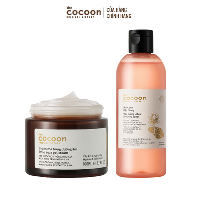 [MUA 2 GIẢM 40%] Combo Thạch hoa hồng 100ml + Nước sen Hậu Giang Cocoon 310ml