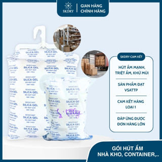 [SKDRY] GÓI HÚT ẨM SILICA GEL hút ẩm mạnh dùng cho nhà kho, treo container,...