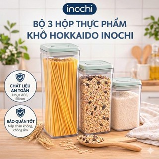 Hộp đựng thực phẩm khô Inochi, Hokkaido nắp bật thông minh, tiện dụng