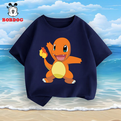 Áo thun bé trai BOBDOG chất liệu cotton mỏng mát áo phông in hình Pokemon cho bé mặc hè