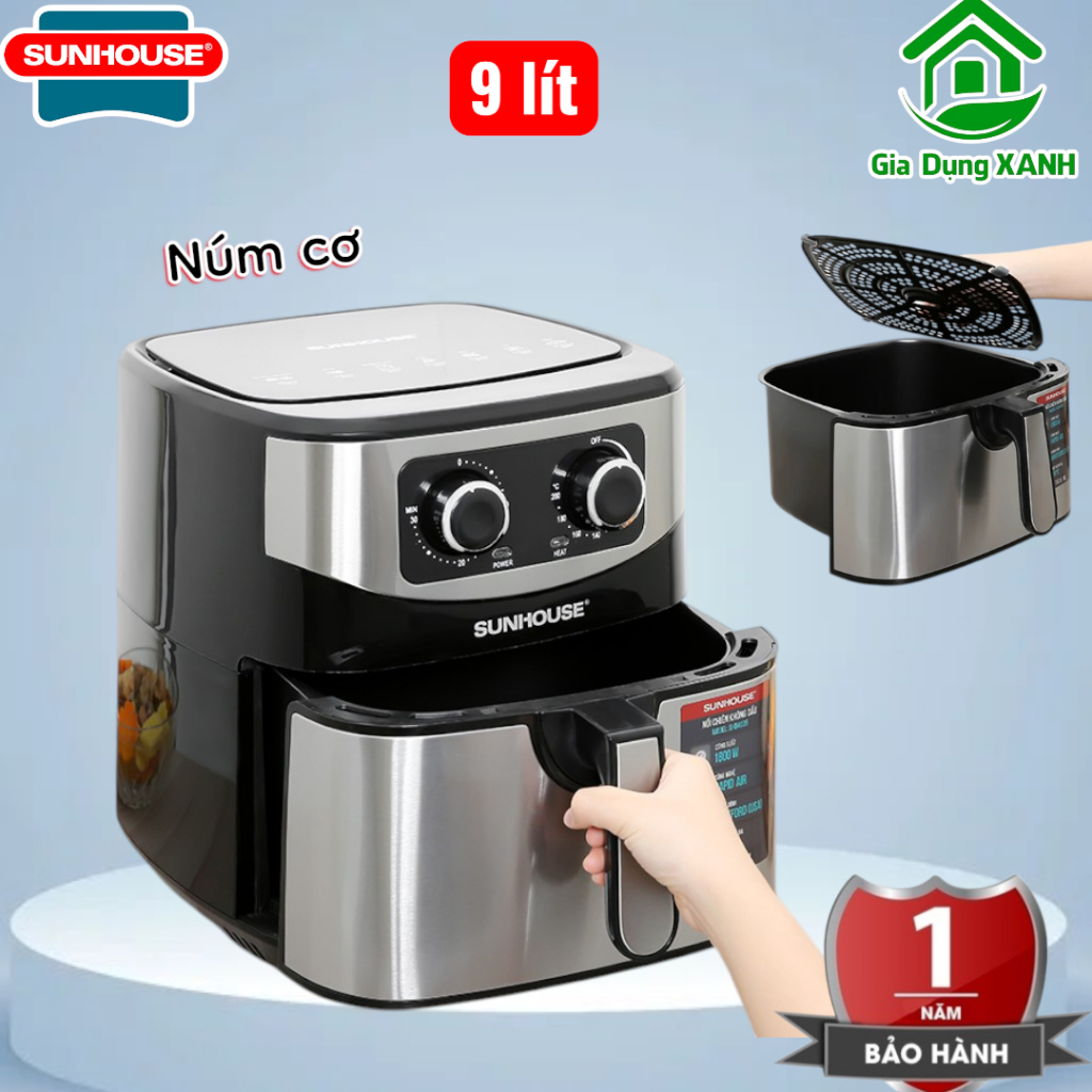 Nồi Chiên Không Dầu SUNHOUSE SHD4035 hoặc SHD4037 Dung Tích 9L Bảo Hành 12 Tháng Chính Hãng Toàn Quốc