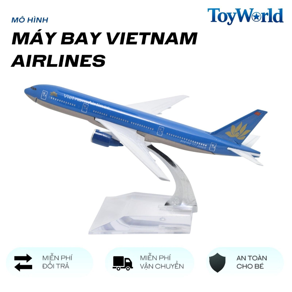 Mô Hình Máy Bay Kim Loại Vietnam Airlines 16cm và 20cm Máy Bay Mini Trưng Bày Toyworld F1 TH
