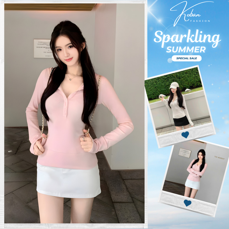 [KB20] Chân váy trắng đi biển mùa hè KOBAN, váy chữ A cạp trễ hottrend