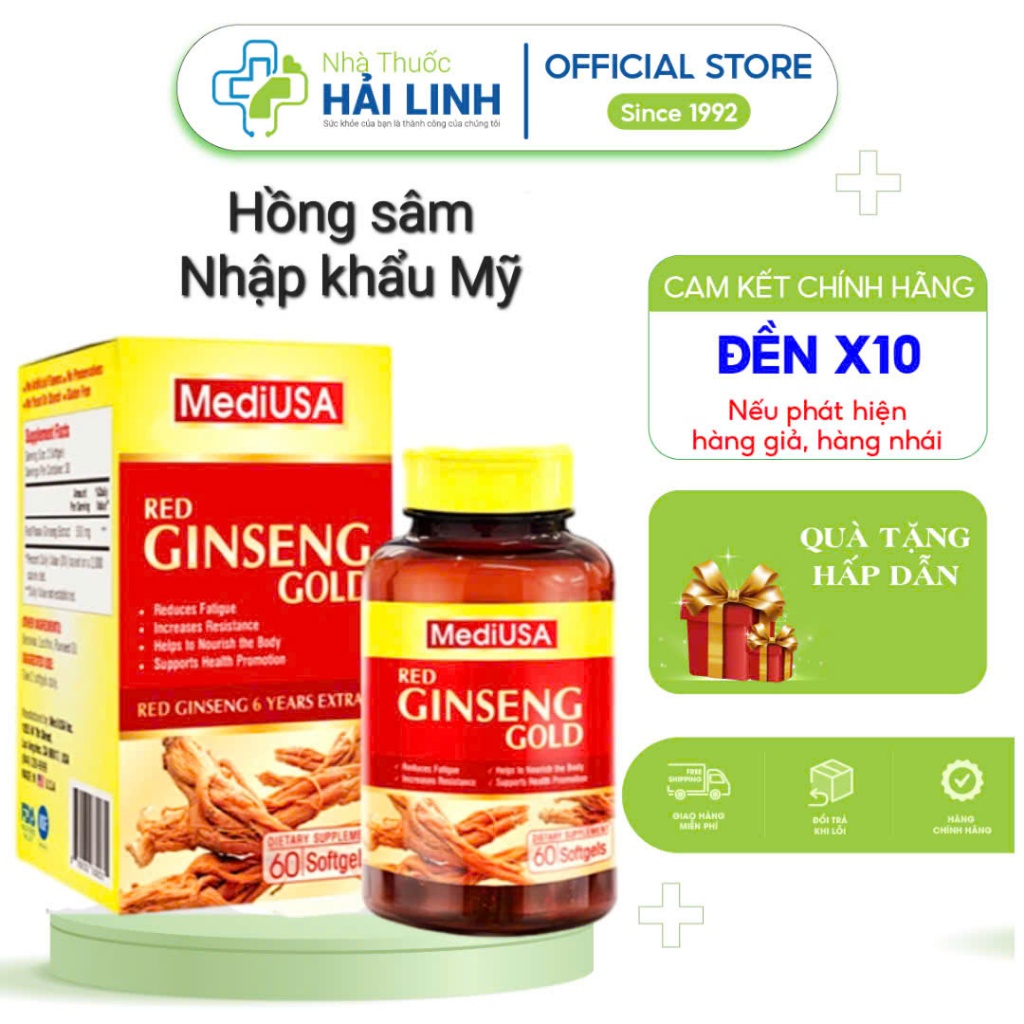 MediUSA RED GINSENG GOLD - 60 viên