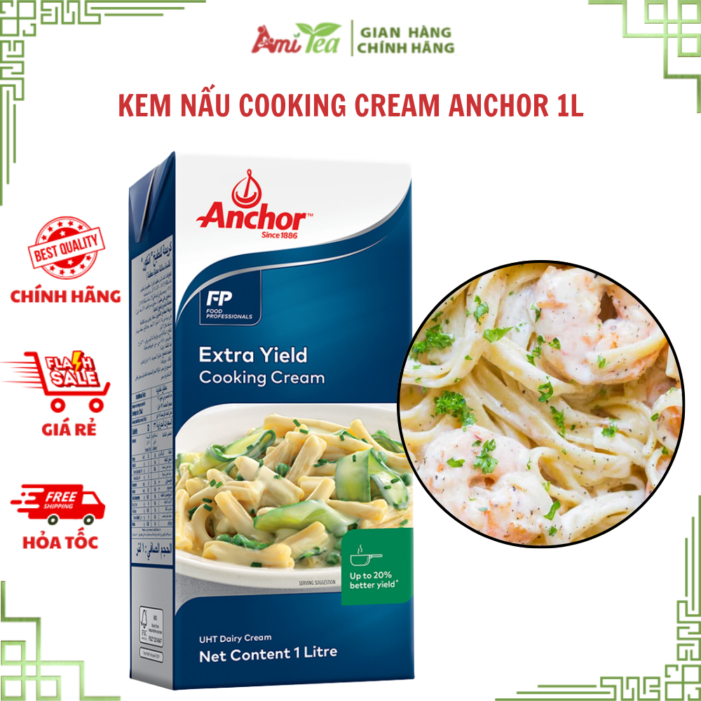 Kem Nấu Cooking Cream Anchor Hộp 1L, Bí Quyết Cho Món Spaghetti Sốt Kem Béo Mịn Đậm Đà