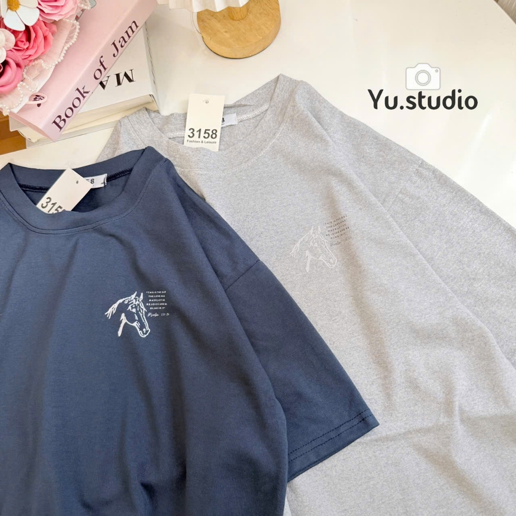 Áo thun nữ YUSTUDIO 3158, áo thun form rộng, áo cotton khô 3158 mẫu NGỰA 2026