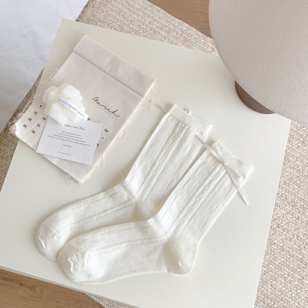 Set Tất vớ đính nơ chất liệu cotton ren mỏng thoáng khí phong cách Lolita dành cho nữ A1104 | BigBuy360 - bigbuy360.vn