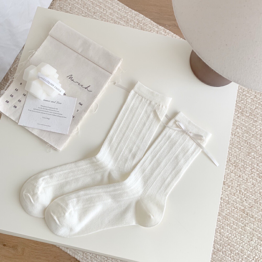 Set Tất vớ đính nơ chất liệu cotton ren mỏng thoáng khí phong cách Lolita dành cho nữ A1104 | BigBuy360 - bigbuy360.vn