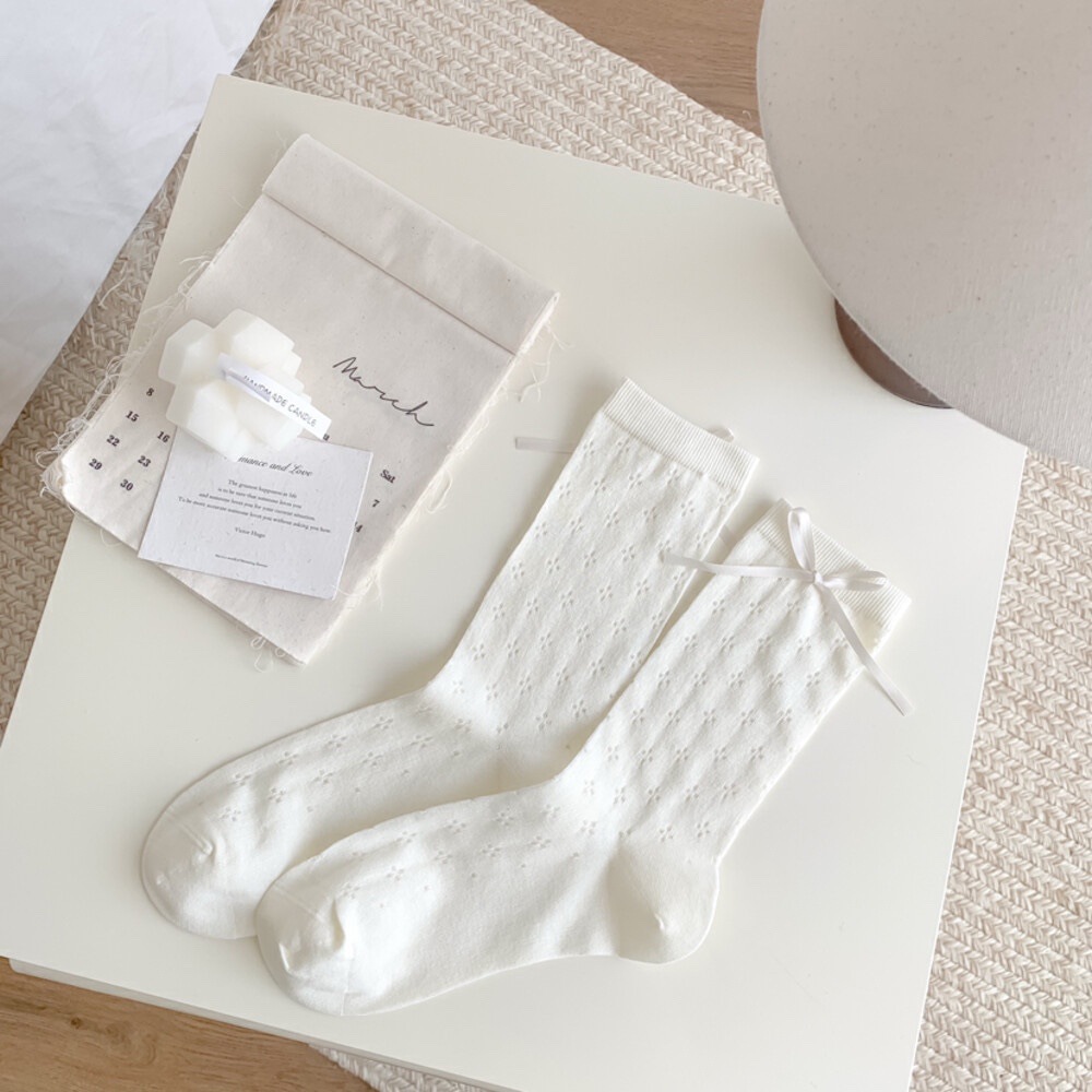Set Tất vớ đính nơ chất liệu cotton ren mỏng thoáng khí phong cách Lolita dành cho nữ A1104 | BigBuy360 - bigbuy360.vn