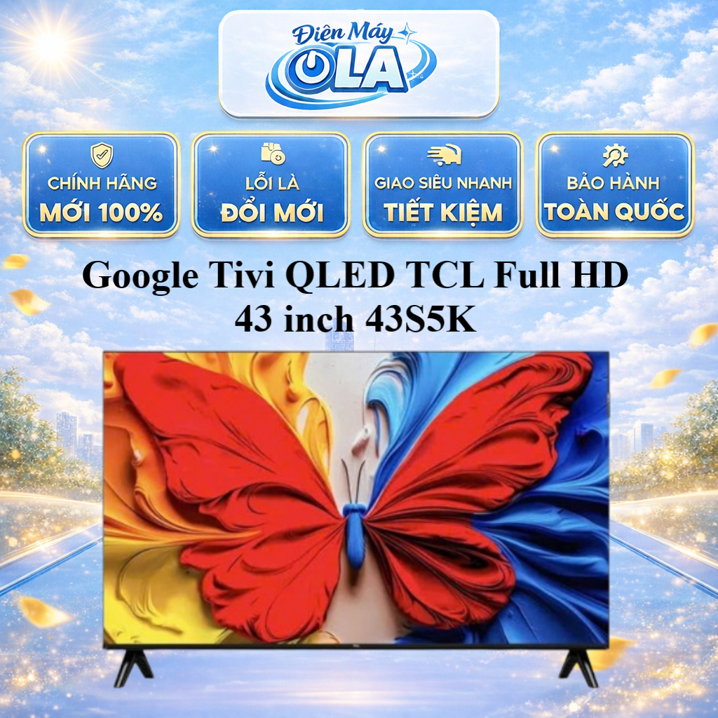 Google Tivi QLED TCL Full HD 43 inch 43S5K - MIỄN PHÍ GIAO HCM