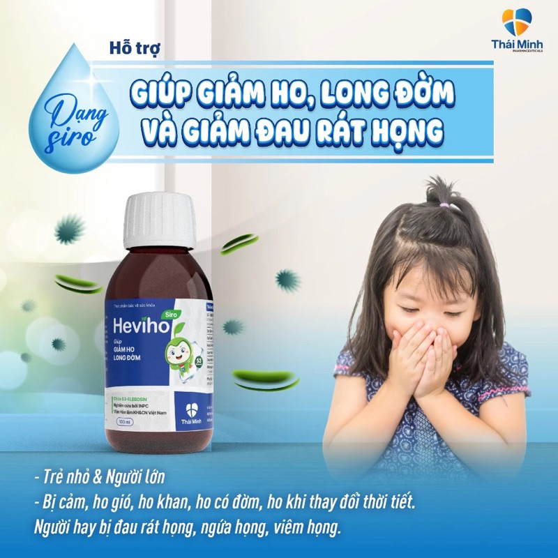 HEVIHO - Siro ho Viện Hàn lâm ICH - Chứa S3-Elebosin - Thái Minh - Hỗ trợ giảm ho, long đờm - Chai 1