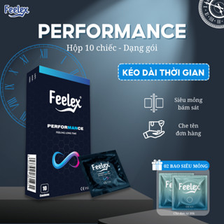Bao cao su Feelex gân gai, kéo dài thời gian, siêu mỏng chân thật, nhiều gel bôi trơn