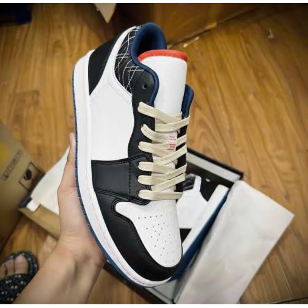 Giày Thể Thao JD1 Low Industrial Blue Sashiko. Giày Sneaker JD1 White Blue Sashiko Quality bản Luxur
