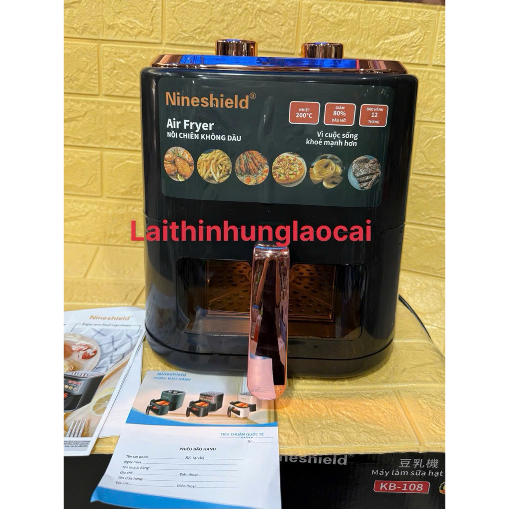 (Xả) Nồi chiên không dầu Nineshield 8L-KB-5005M