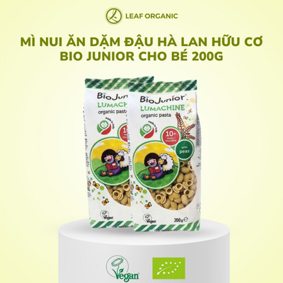Mì nui đậu Hà Lan ăn dặm hữu cơ cho bé  200g Bio Junior (Từ 10 tháng tuổi)