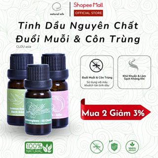 Tinh Dầu Thiên Nhiên Nguyên Chất Sả Chanh, Bạch Đàn Chanh, Cà Phê, Trà Xanh, Quế, Đào 10ml | CLOU