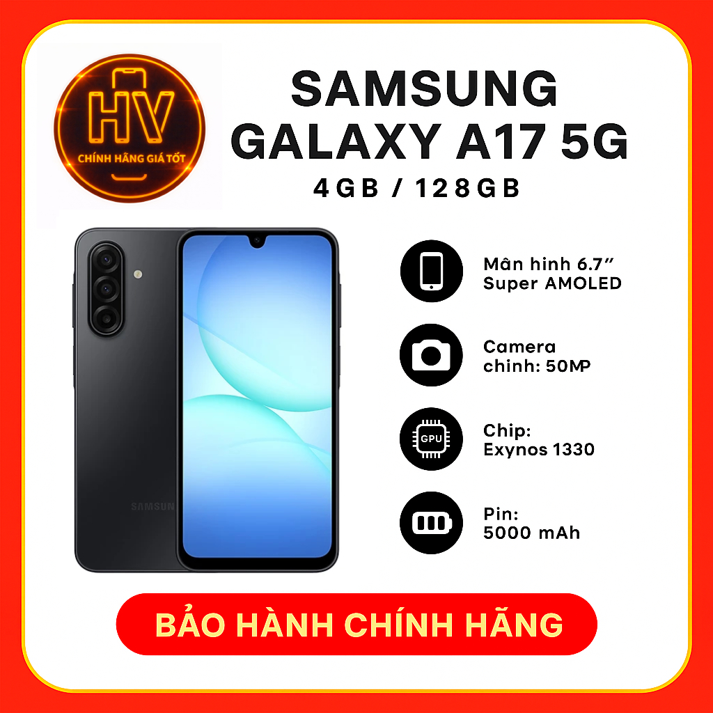 Điện thoại Samsung Galaxy A17 5G 4GB/128GB - Hàng Chính Hãng
