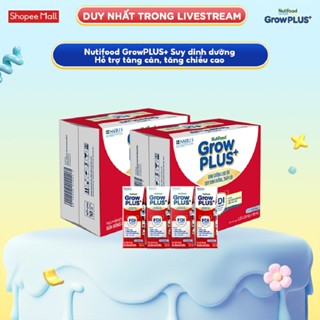 [Livestream Lucie] Thùng SBPS Nutifood GrowPLUS+ ít đường Suy Dinh Dưỡng - (48 hộp x 180ml) (Bao bì tuỳ lô hàng)
