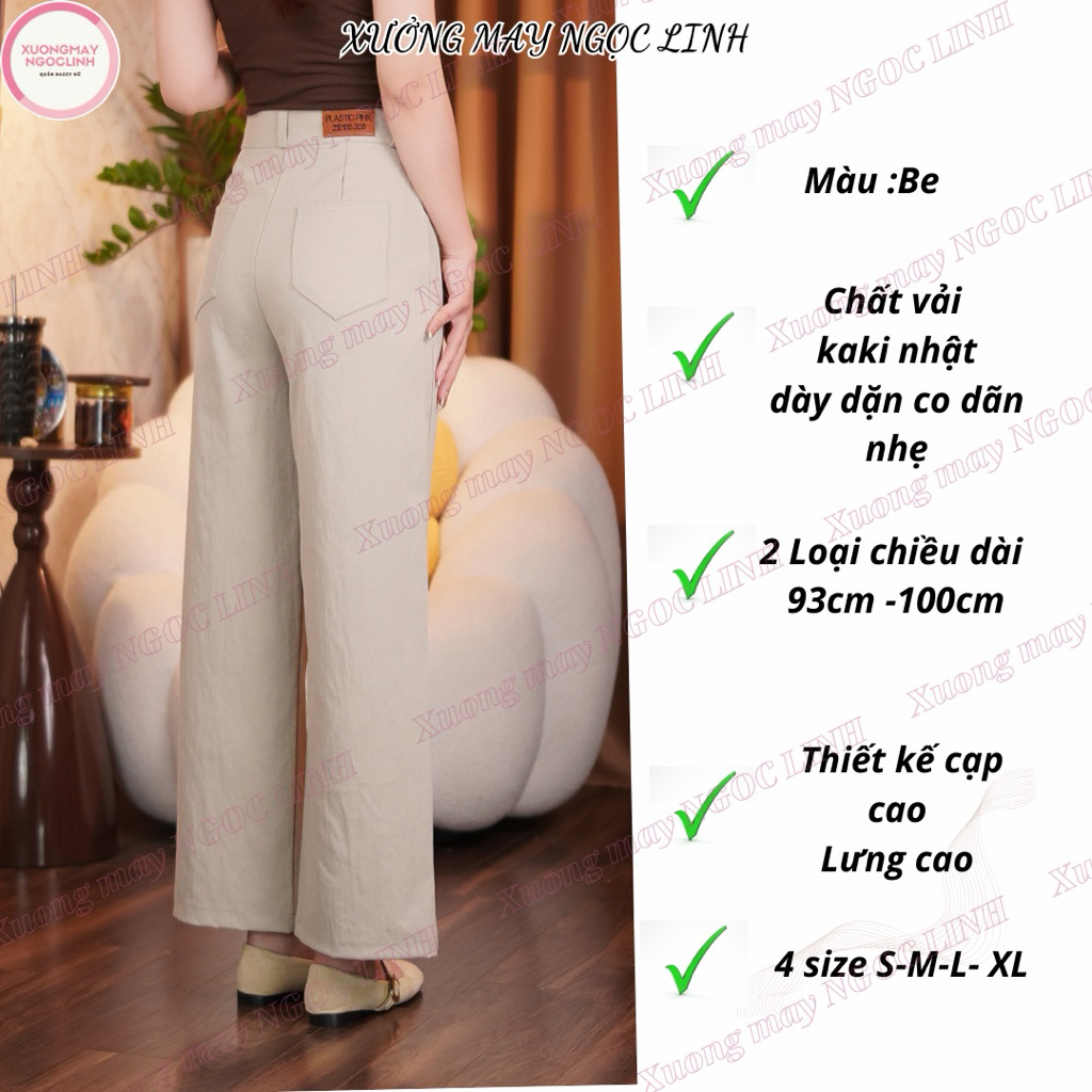 Quần Kaki Nhật Cạp Phẳng Ống Suông  Rộng Lưng Cao Cạp Cao Siêu Hot_255 | BigBuy360 - bigbuy360.vn