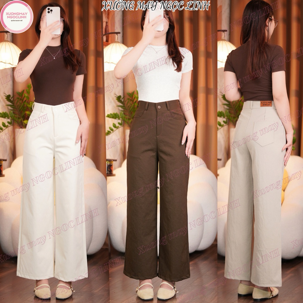 Quần Kaki Nhật Cạp Phẳng Ống Suông  Rộng Lưng Cao Cạp Cao Siêu Hot_255 | BigBuy360 - bigbuy360.vn