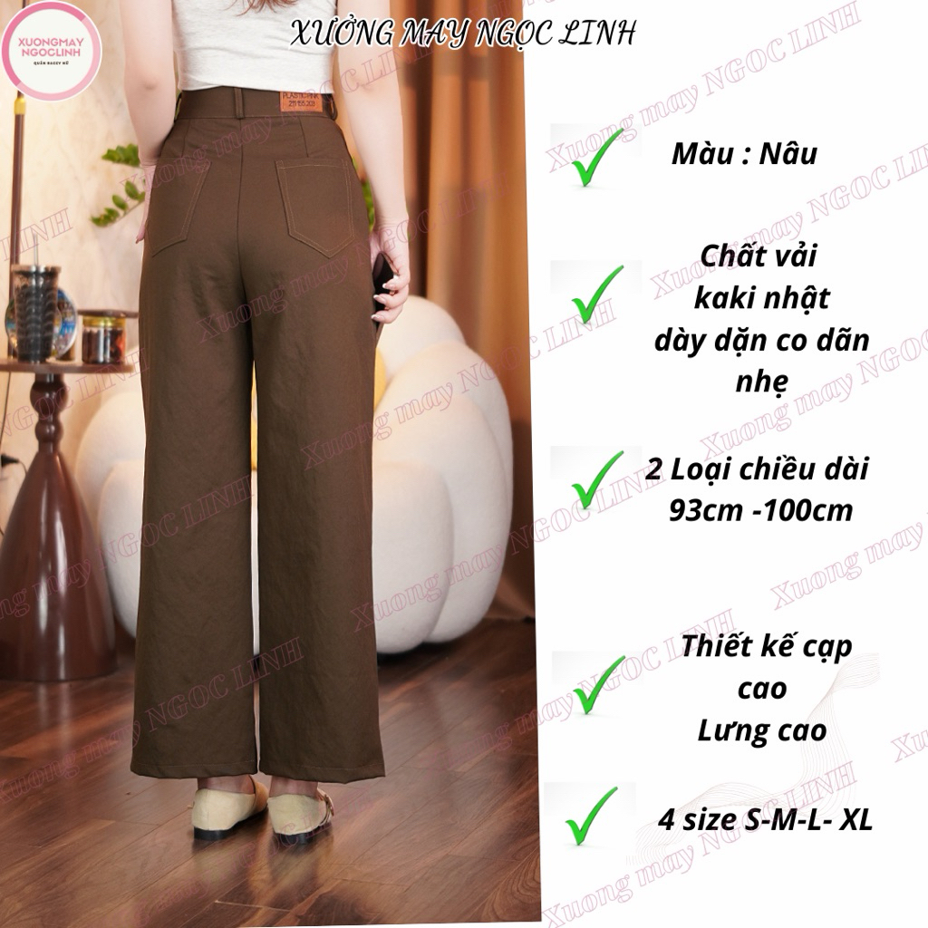 Quần Kaki Nhật Cạp Phẳng Ống Suông  Rộng Lưng Cao Cạp Cao Siêu Hot_255 | BigBuy360 - bigbuy360.vn