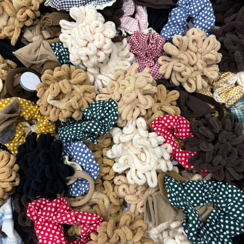 [50 Cái] Dây Cột Tóc Ngẫu Nhiên,Dây Cột Tóc Quà Tặng,Chun Cột Tóc