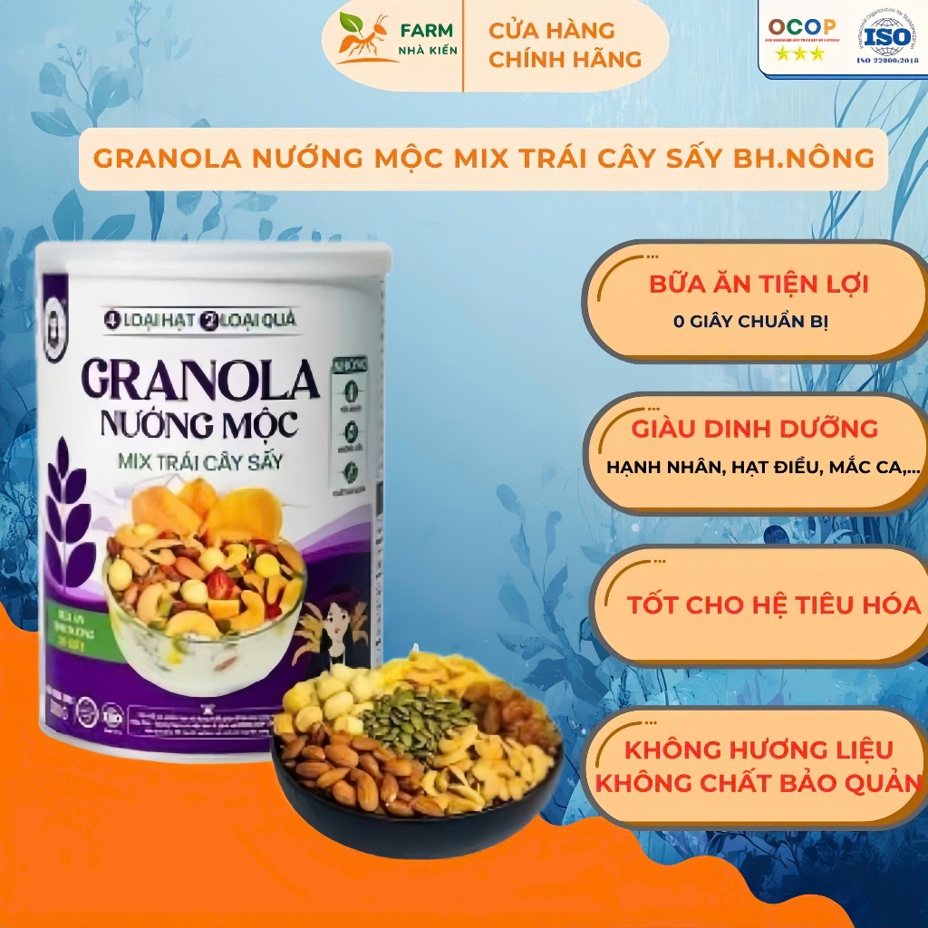 Granola Nướng Mộc Mix Trái Cây Sấy BH.NÔNG