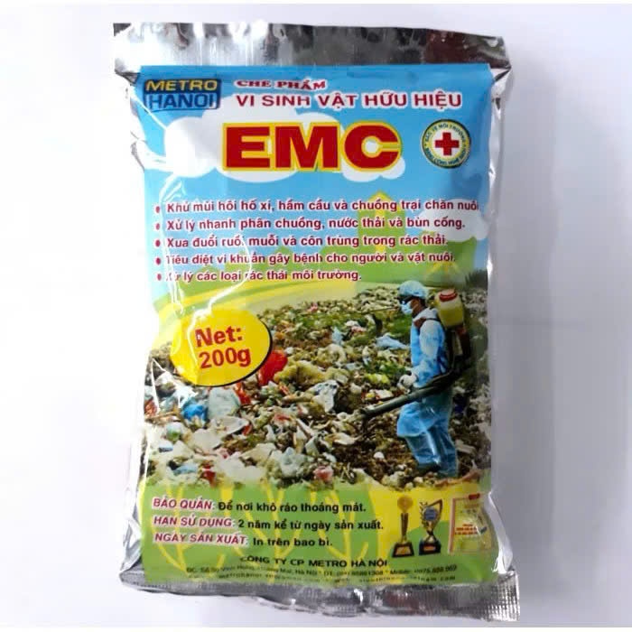 Men xử lý rác hữu cơ EMC 200g – Chế phẩm vi sinh xử lý chất thải rác thải hiệu quả