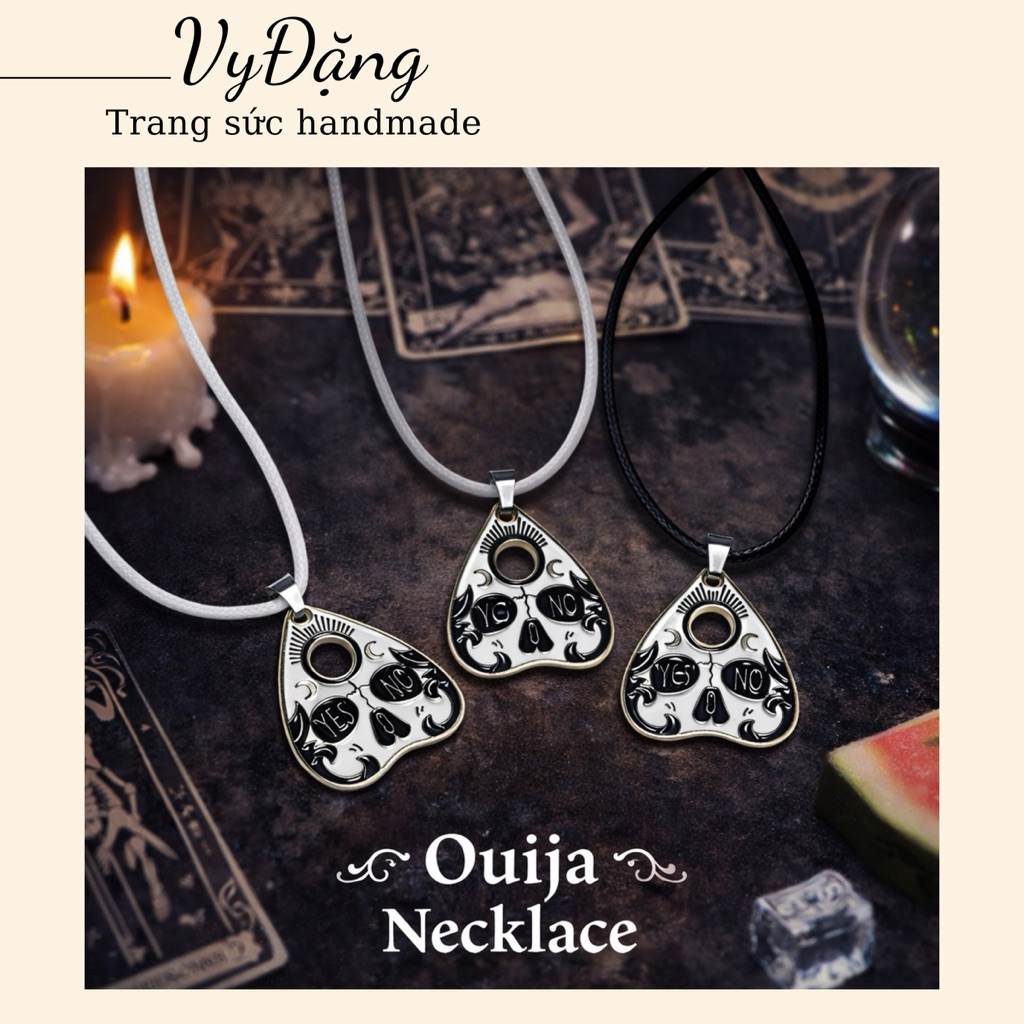 Dây Chuyền Ouija Board YES NO – Mặt Skull Gothic Cá Tính Unisex