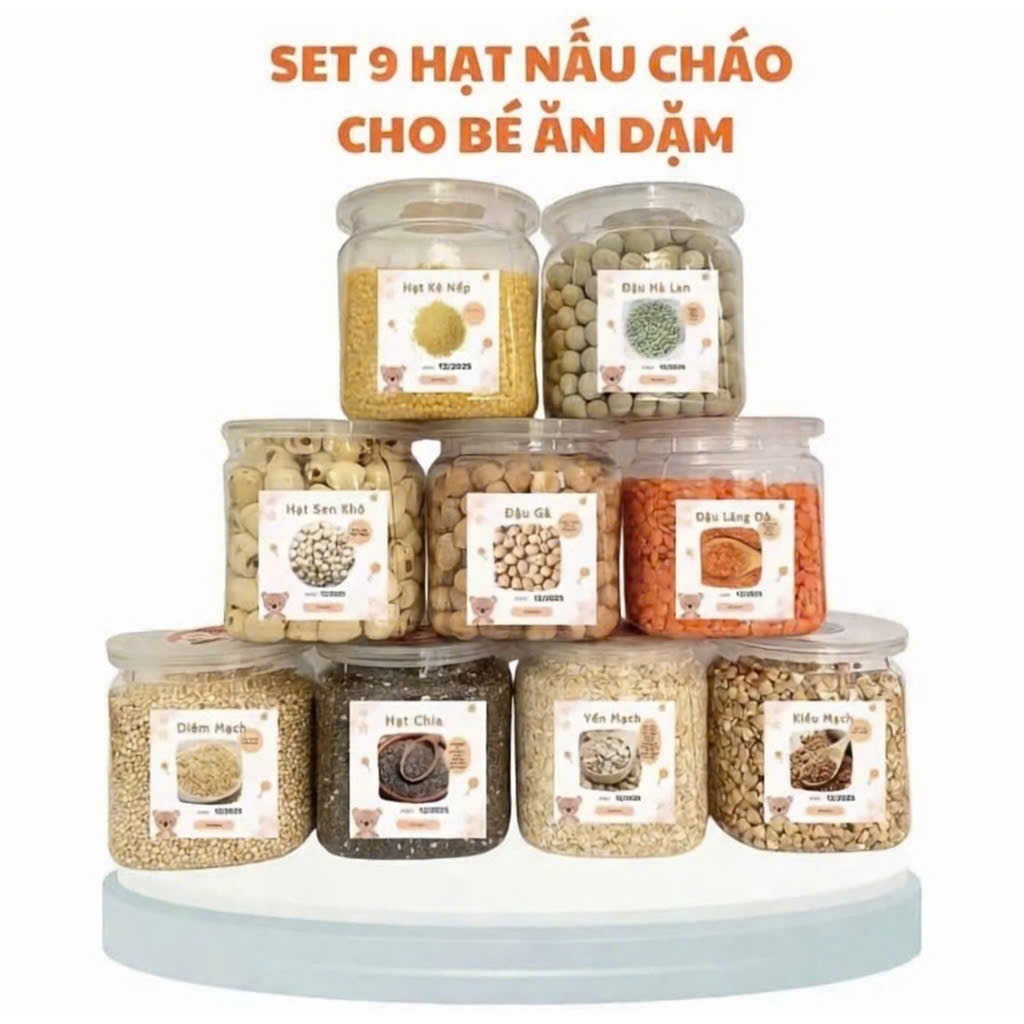 Set 9 Hủ Hạt Nấu Cháo Ăn Dặm Bổ Sung Chất Dinh Dưỡng Cho Bé Ăn Dặm Trên 6 Tháng