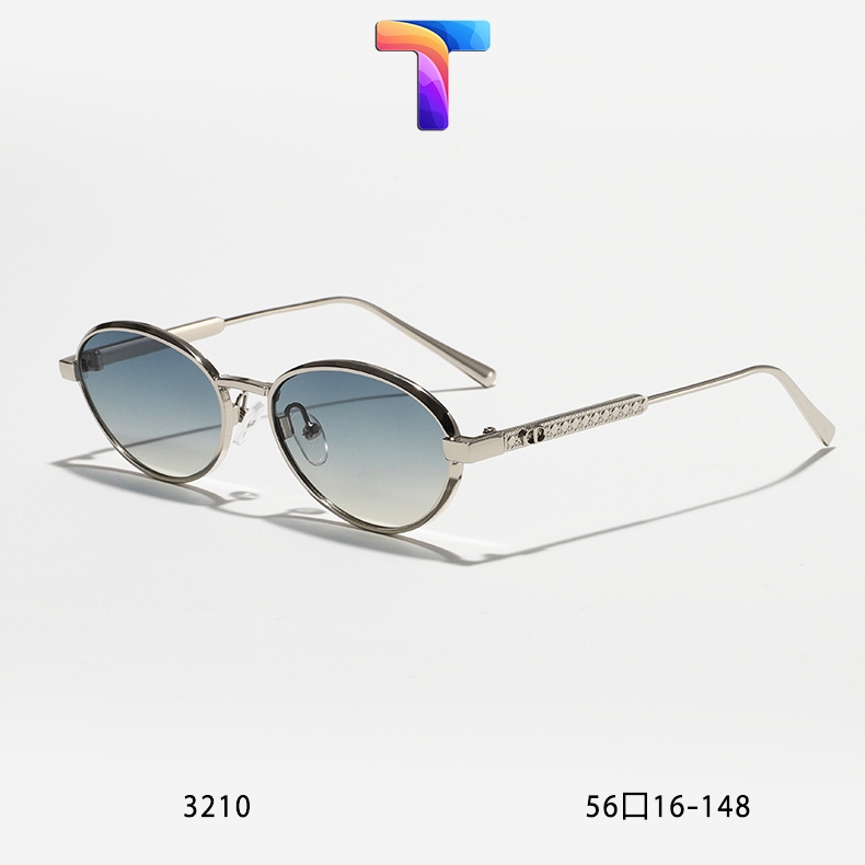 [ Nhiều màu ] Mắt kính râm mát tròn hợp kim nam nữ 3210
