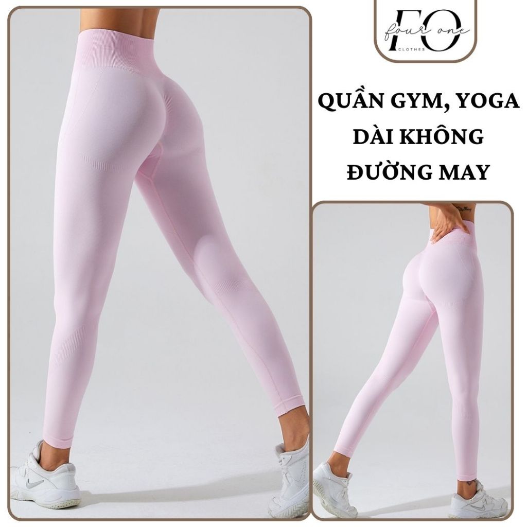 Fourone Clothes Quần gym, yoga dài không đường may, Co giãn tốt, tôn dáng, nâng vòng ba.